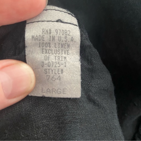 Black wide leg linen pants, women’s size L - Picture 3 of 7